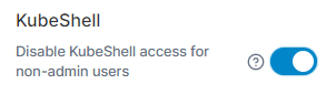 Portainer setting to enable the in-browser kubectl shell