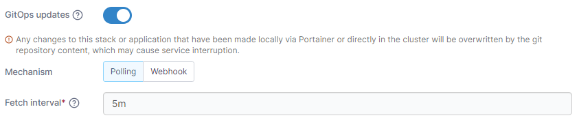 Portainer GitOps updates configuration when using polling